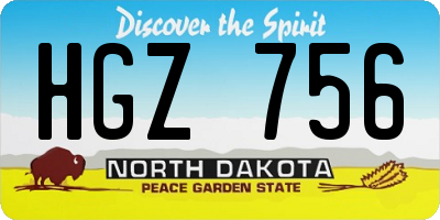 ND license plate HGZ756