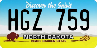 ND license plate HGZ759