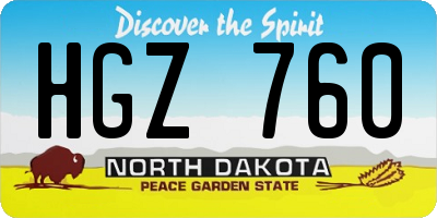 ND license plate HGZ760