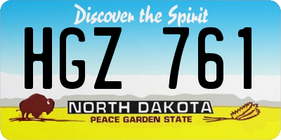ND license plate HGZ761