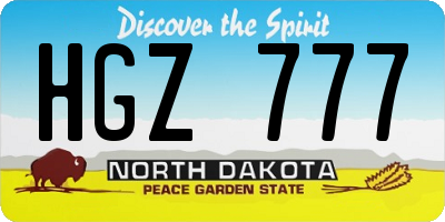 ND license plate HGZ777