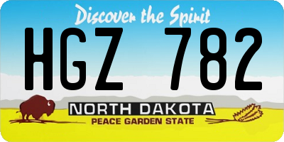 ND license plate HGZ782