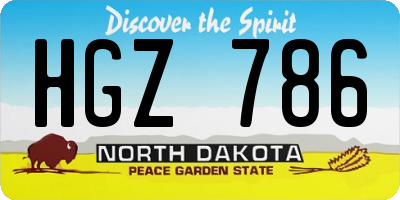 ND license plate HGZ786