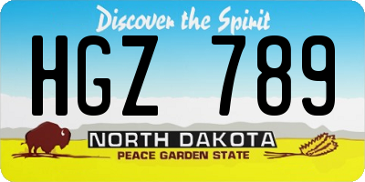 ND license plate HGZ789
