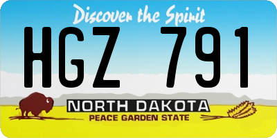 ND license plate HGZ791