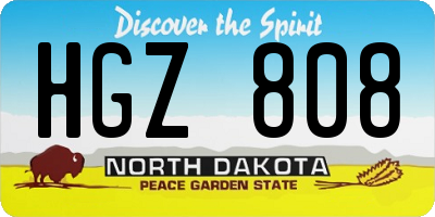 ND license plate HGZ808