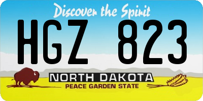 ND license plate HGZ823