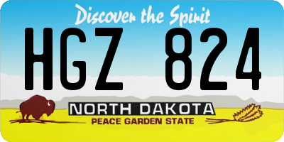 ND license plate HGZ824