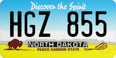 ND license plate HGZ855
