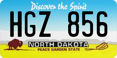 ND license plate HGZ856