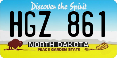 ND license plate HGZ861
