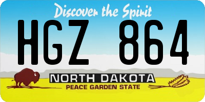ND license plate HGZ864