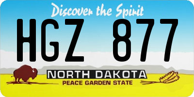 ND license plate HGZ877