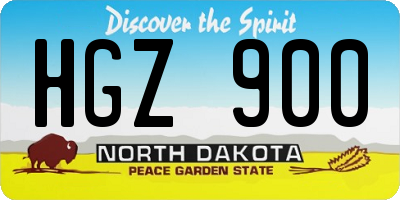 ND license plate HGZ900