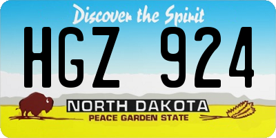 ND license plate HGZ924