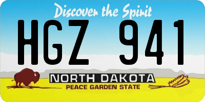 ND license plate HGZ941