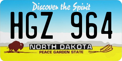 ND license plate HGZ964