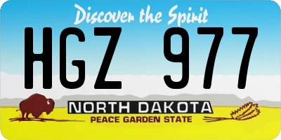 ND license plate HGZ977