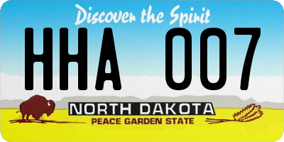 ND license plate HHA007