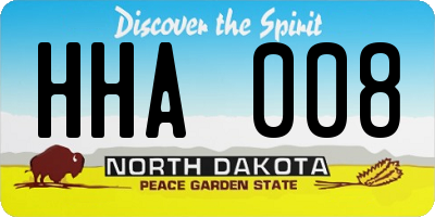 ND license plate HHA008