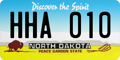 ND license plate HHA010