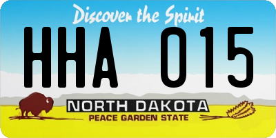 ND license plate HHA015