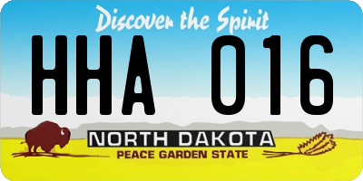 ND license plate HHA016