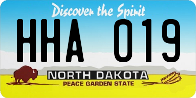 ND license plate HHA019