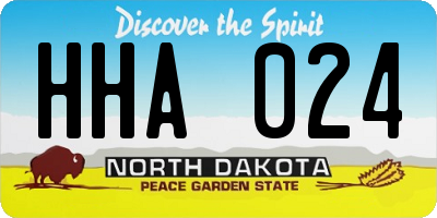 ND license plate HHA024