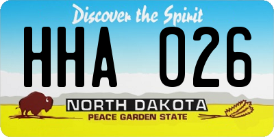 ND license plate HHA026