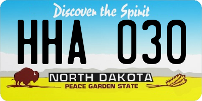 ND license plate HHA030