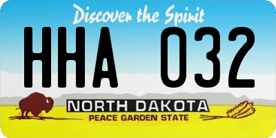 ND license plate HHA032