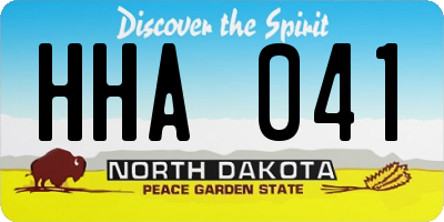 ND license plate HHA041