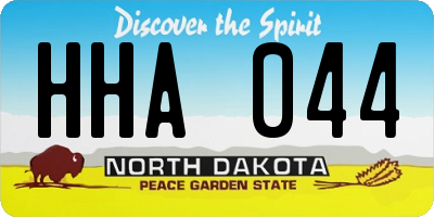 ND license plate HHA044