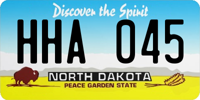 ND license plate HHA045