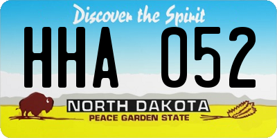 ND license plate HHA052