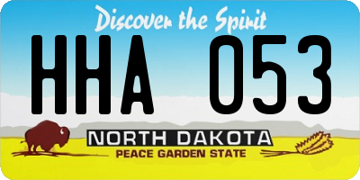 ND license plate HHA053
