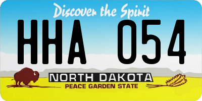 ND license plate HHA054