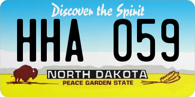 ND license plate HHA059