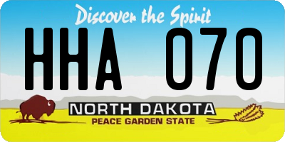 ND license plate HHA070