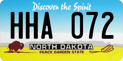 ND license plate HHA072