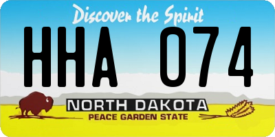 ND license plate HHA074