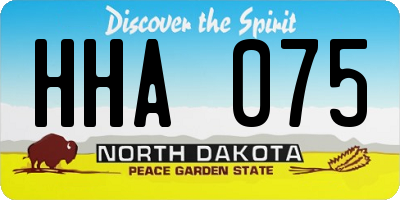 ND license plate HHA075