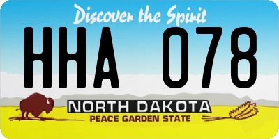 ND license plate HHA078