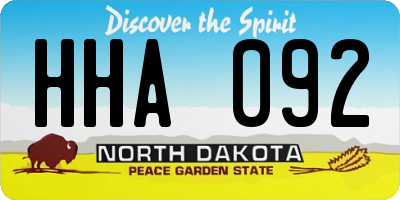 ND license plate HHA092