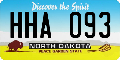 ND license plate HHA093