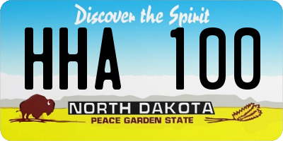 ND license plate HHA100