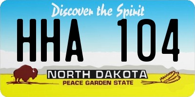 ND license plate HHA104