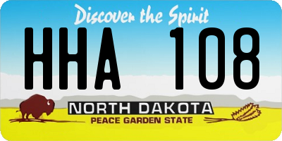 ND license plate HHA108