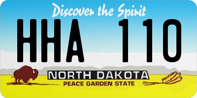 ND license plate HHA110